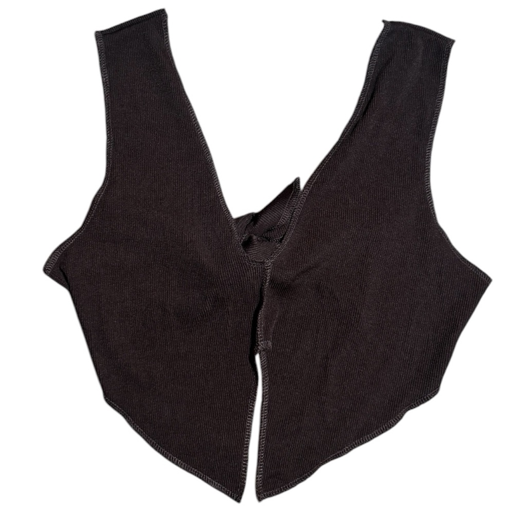 NWT Dark brown open back with a tie  Women's Top